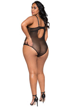 LI252 Roma Confidential Wholesale Plus Size Lingerie Black Two-Tone Multiple Cross Bodysuit