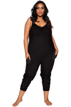 LI294 Roma Confidential Wholesale Lingerie Black Plus Size Cozy & Comfy Pajama Jumpsuit with Pocket Details