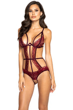 Glittered Multiple Cutout Crotchless Teddy with Underwire Support