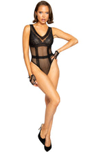 Lace & Mesh Teddy with Waist Trim Detail