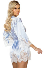 1pc Elegant Cutout Eyelash Lace and Satin Robe