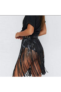 leather fringe skirt - Be Lynley